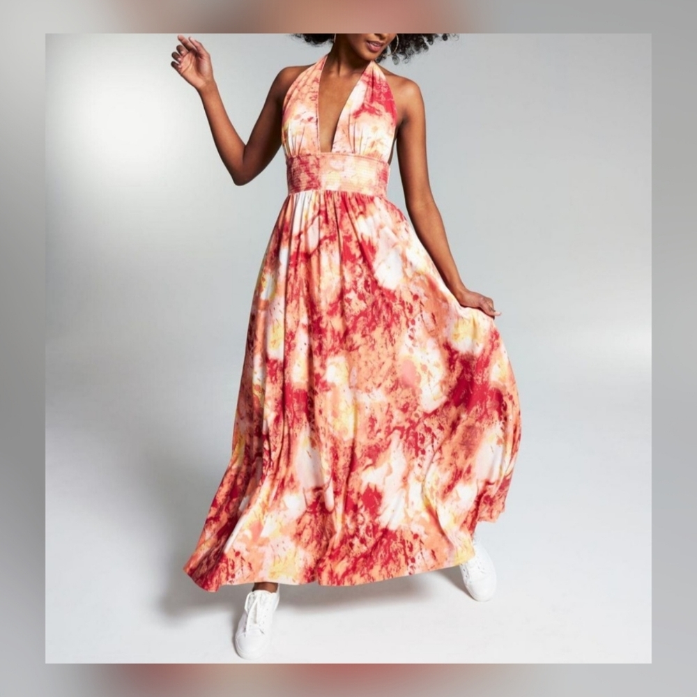 🆕️➕️Misa Hylton 💜 Orange Tie Dye Maxi Dress